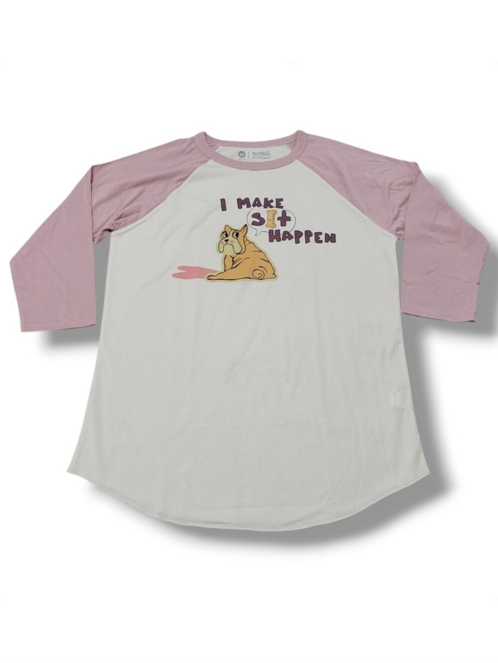 Skechers Top Size Medium BOBS From Skechers Baseball Tee Raglan 3/4 Sleeve Shirt